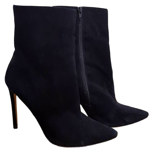 Steve Madden Shoes - Steve Madden Wagner Heeled Pointed Toe Leather Stiletto Boots Black Wmns Size 10
